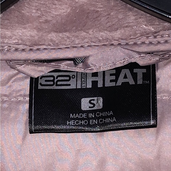 32 Degrees Dusty Pink Blush Ladies Mixed Media Plush Fuzzy Down Jacket - Picture 6 of 8